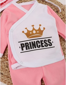 Costumas 5 piese, Pricess, alb-roz