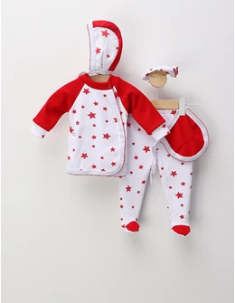 Costumas 5 piese Romania stelute rosii