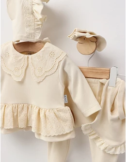 Costumas 5 piese, Simina, crem