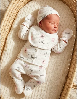 Costumas 5 piese, Toy Bear, alb-roz 56 (0-1 luni)