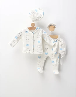 Costumas 5 piese, Ursuletii, alb-blue