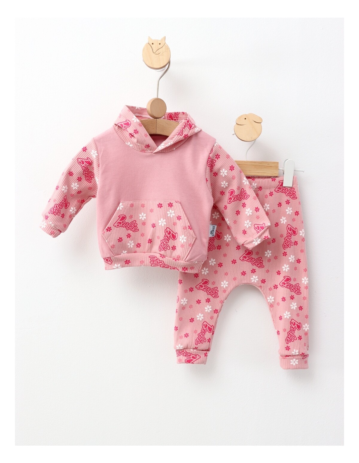 Costumas Barbie, model cu roz-prafuit