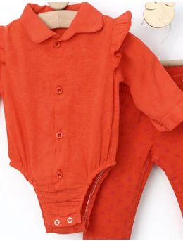 Costumas bebe fetite Roxy portocaliu 2