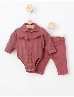 Costumas bebe fetite Roxy roz-prafuit 62 (0-3 luni)