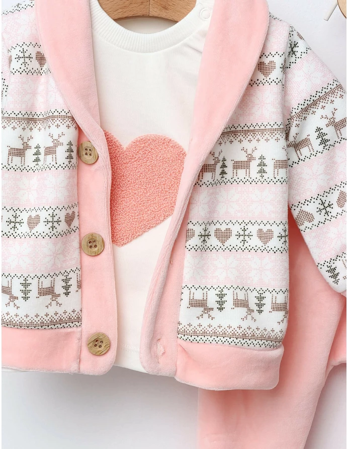 Costumas catifelat Heart, Flake corai picture - 2