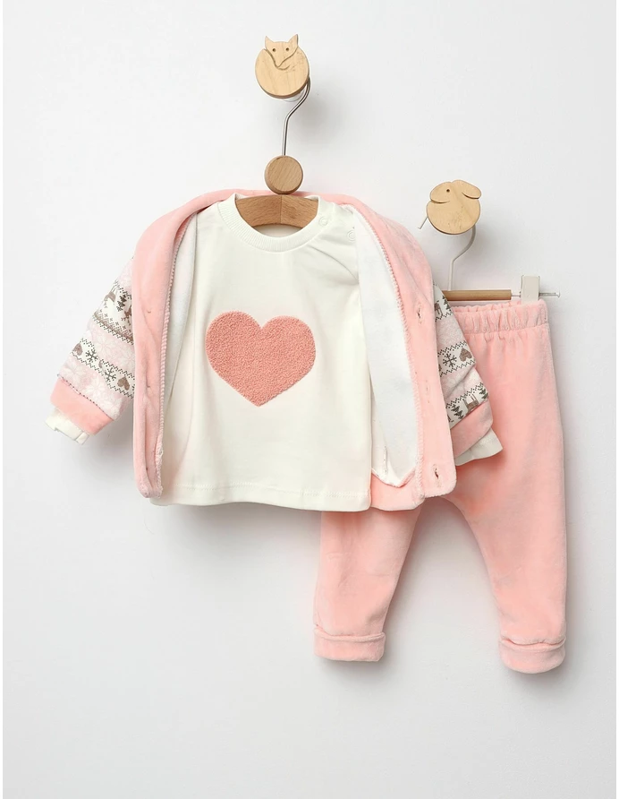 Costumas catifelat Heart, Flake corai picture - 4