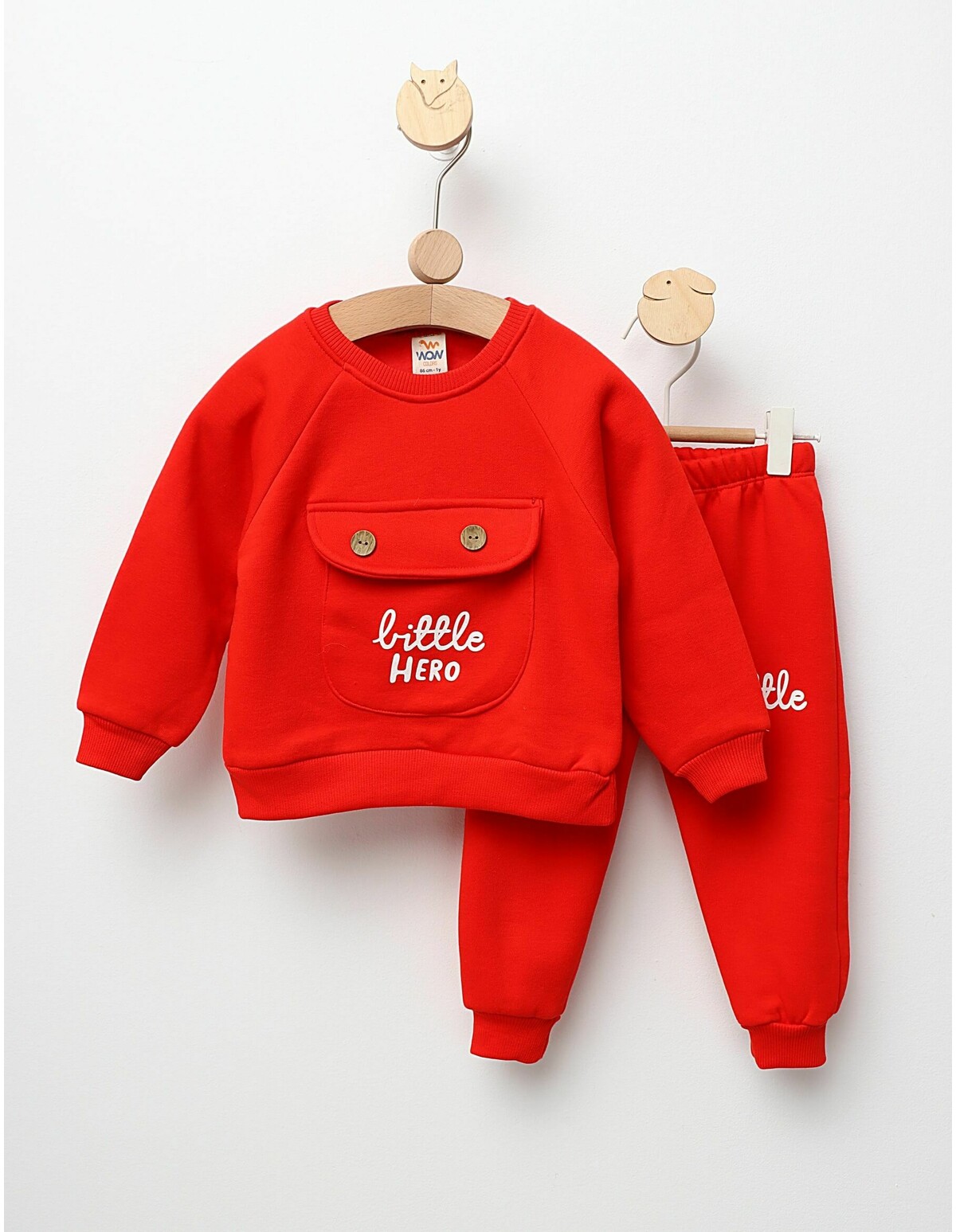 Costumas cu buzunarel, Little Hero, rosu