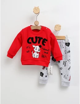 Costumas Cute Dog model cu rosu