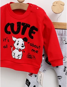 Costumas Cute Dog model cu rosu
