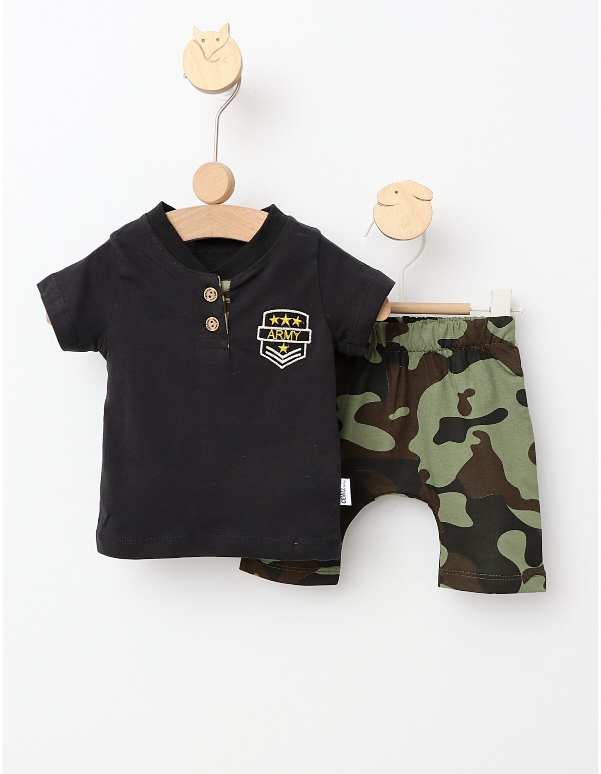Costumas de vara Army camuflaj cu negru