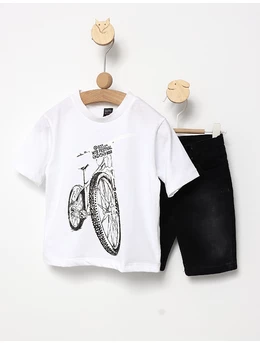 Costumas de vara Bike Rider cu alb