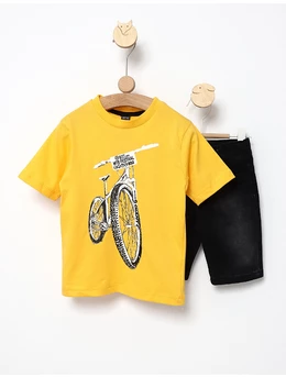 Costumas de vara Bike Rider cu galben