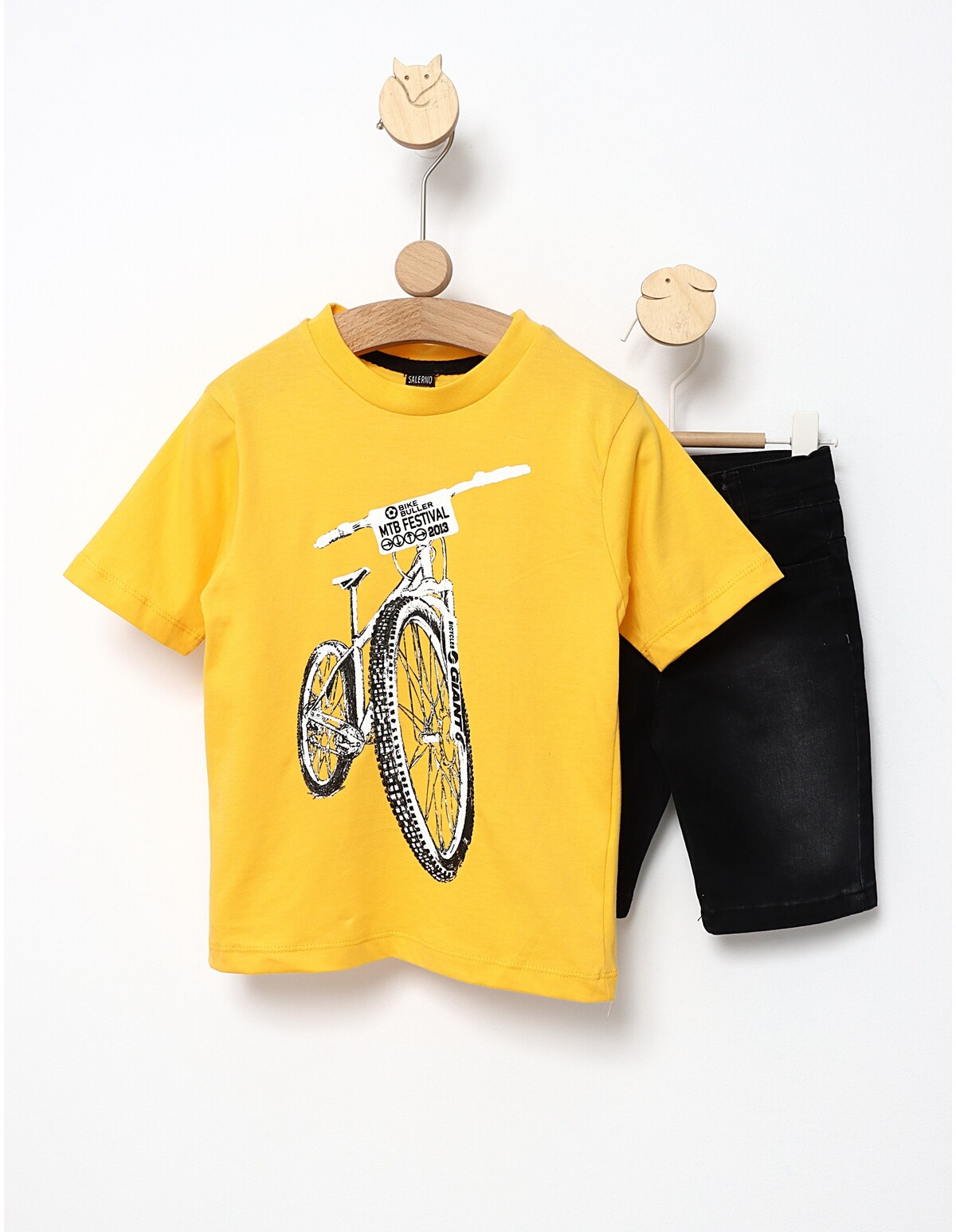 Costumas de vara Bike Rider cu galben