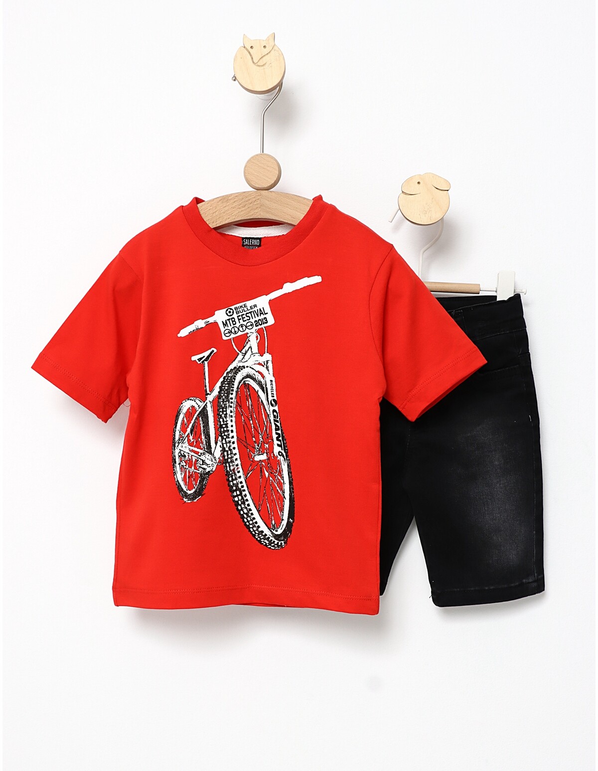 Costumas de vara Bike Rider cu rosu