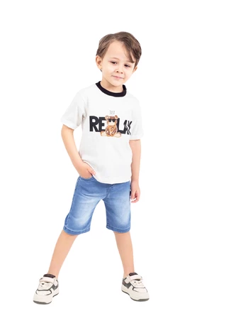 Costumas de vara Just Relax alb picture - 2