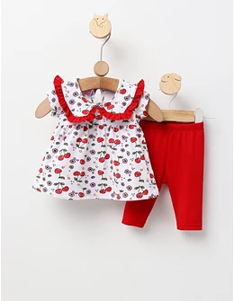 Costumas de vara, Rochita+Pantaloni, cu rosu
