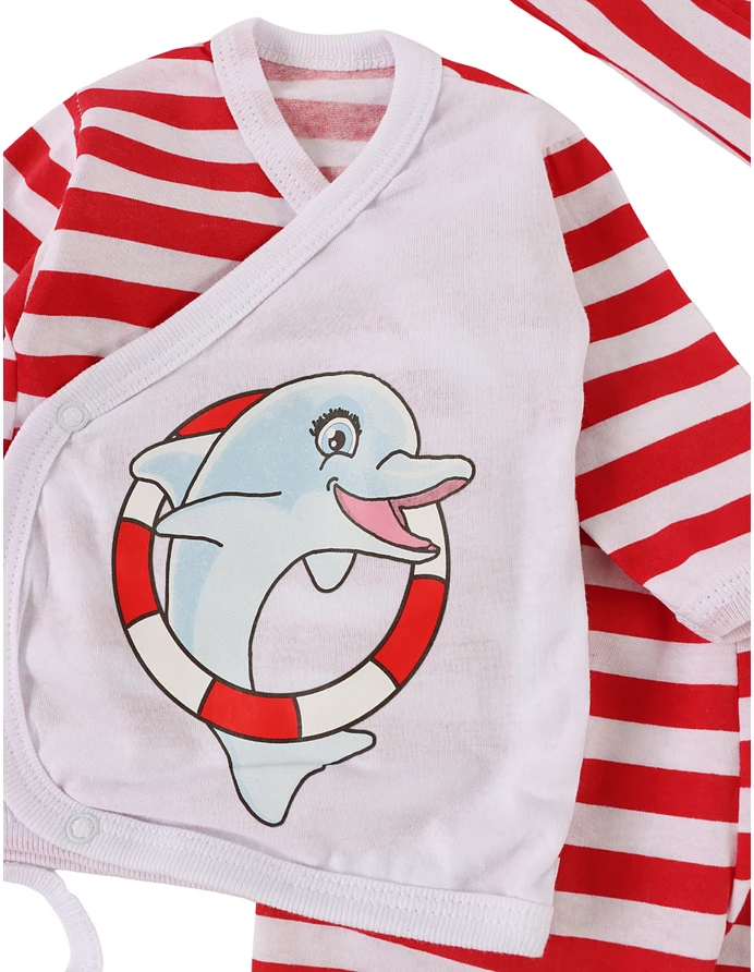 Costumas dungute 5 piese Delfin alb-rosu picture - 3