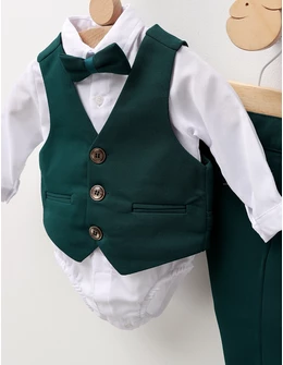 Costumas elegant Ares, alb-verde
