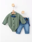 Costumas elegant camasa stil body verde 1