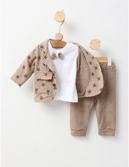 Costumas elegant, cu papion, Kids, bej