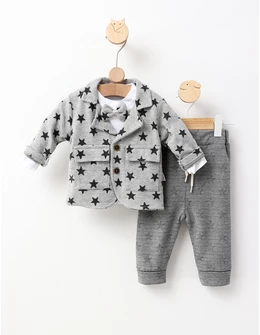 Costumas elegant, cu papion, Kids, gri