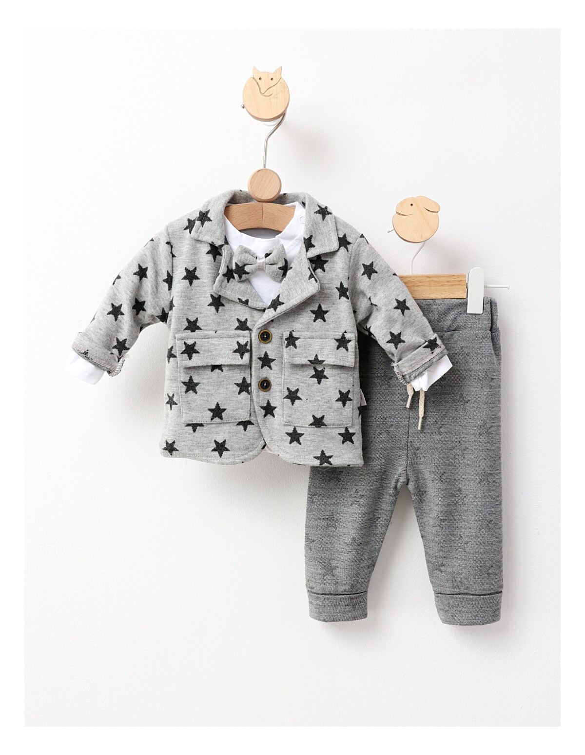 Costumas elegant, cu papion, Kids, gri