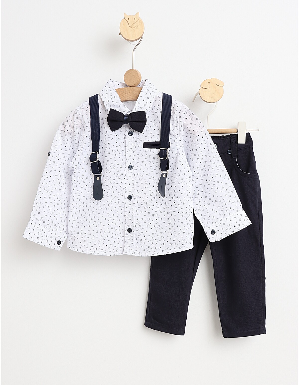 Costumas elegant EFBEY alb-bleumarin