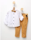 Costumas elegant, papion, bretele, cu galben picture - 1