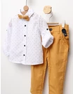 Costumas elegant, papion, bretele, cu galben picture - 3
