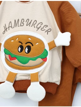 Costumas Hamburger model crem-maro 2