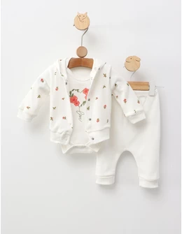 Costumas Love & Flowers, cu alb