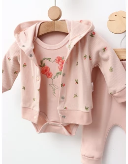 Costumas Love & Flowers, cu roz-prafuit