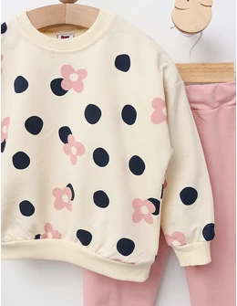 Costumas Marabella Floricele, cu roz