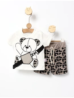 Costumas vara Lucky Bear alb-bej