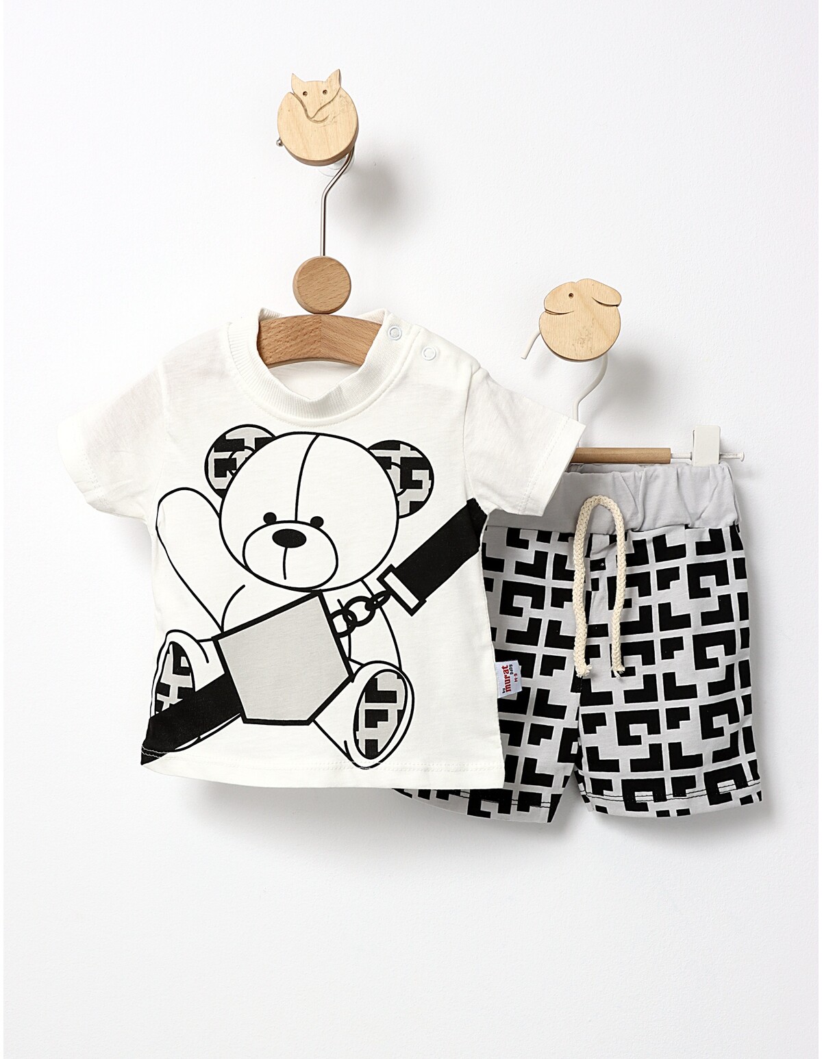 Costumas vara Lucky Bear alb-gri