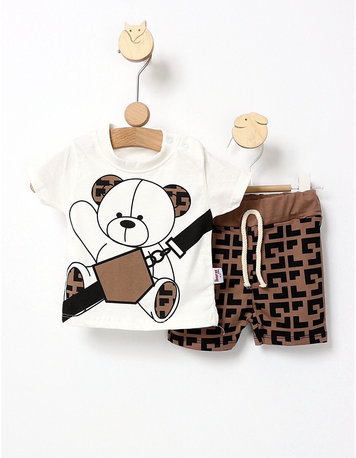 Costumas vara Lucky Bear alb-maro