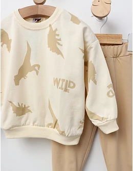 Costumas Wild Dino model cu crem