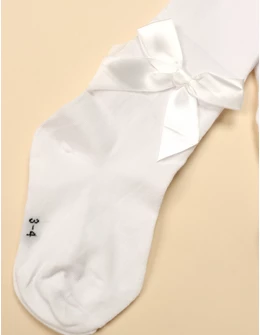 Dres alb cu fundita laterala, elegant 2