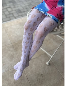 Dres alb, stil plasa licra, inimioare