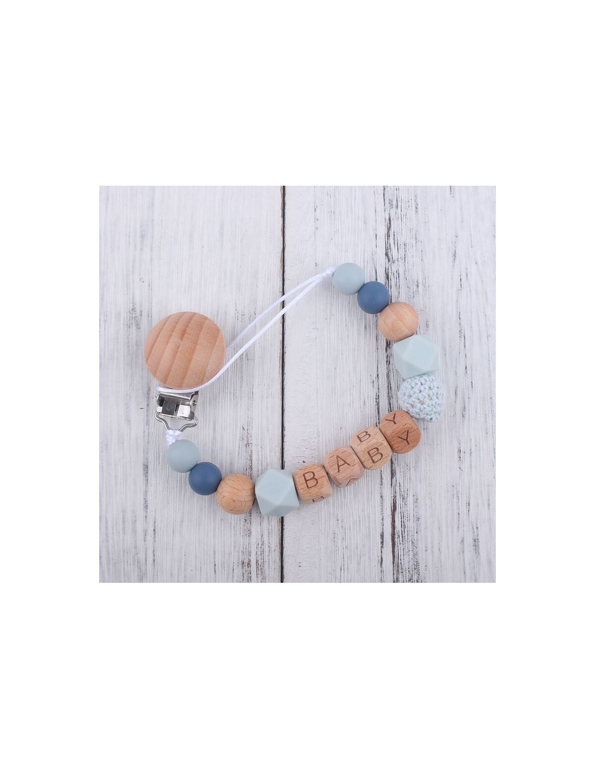 Lantisor pentru suzeta sau jucarie Baby blue