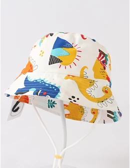 Palarie baietei, Dino World, alb-multicolor