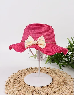 Palarie Cool Girl cu fundita, ciclam
