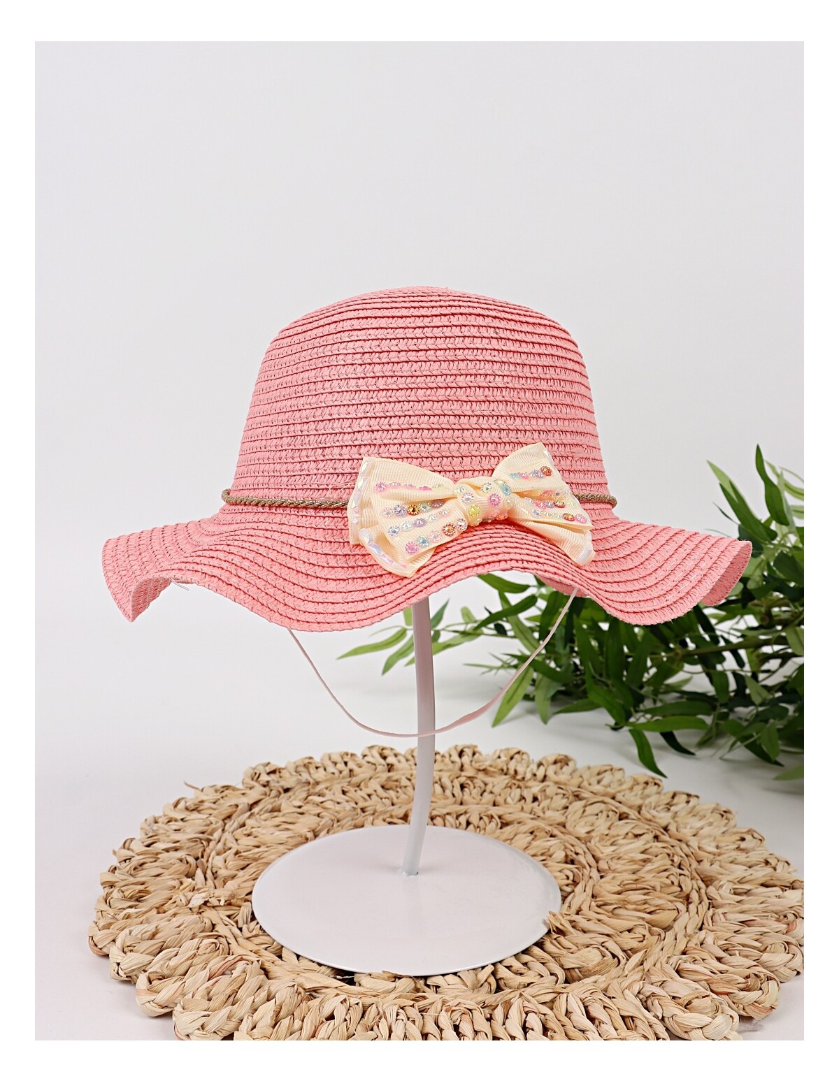 Palarie Cool Girl cu fundita, roz
