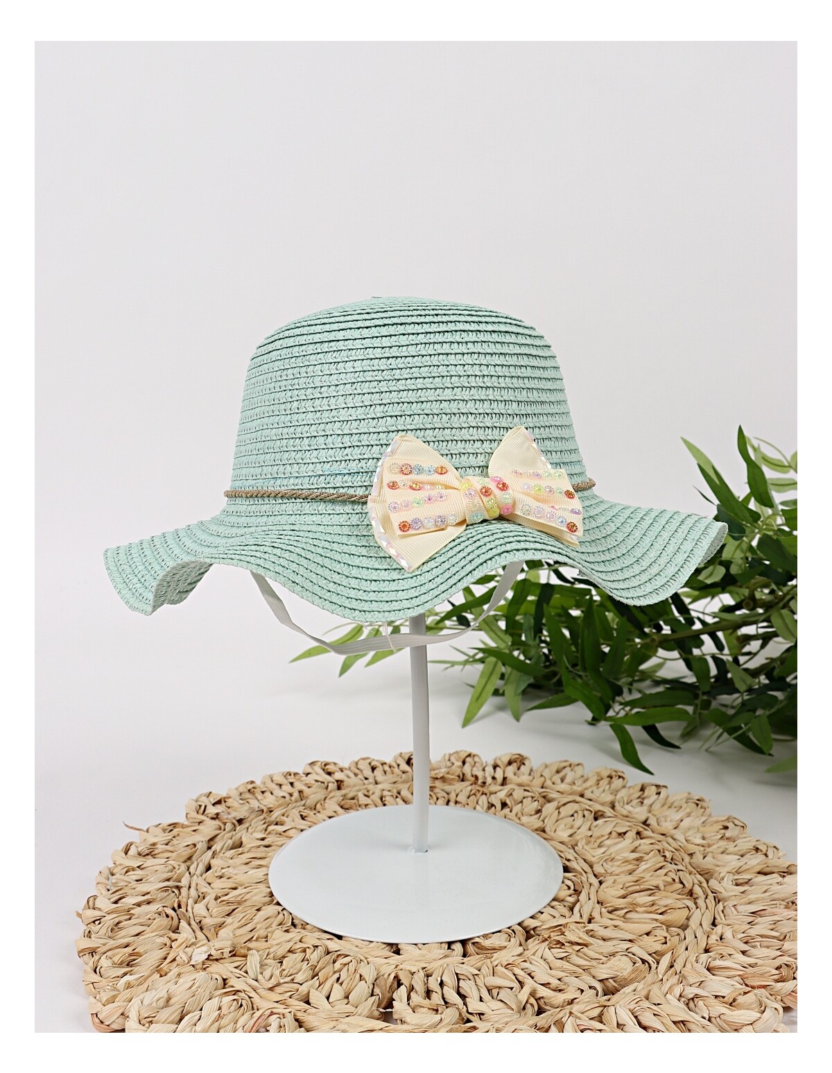 Palarie Cool Girl cu fundita, verde