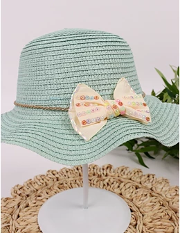 Palarie Cool Girl cu fundita, verde
