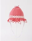 Palarie cu fundita, buline, snur, corai-alb picture - 1