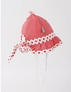 Palarie cu fundita, buline, snur, corai-alb picture - 2