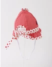 Palarie cu fundita, buline, snur, corai-alb picture - 3