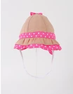 Palarie cu fundita, buline, snur, crem-roz picture - 1
