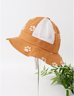 Palarie cu plasa, Imprimeu Catel, maro